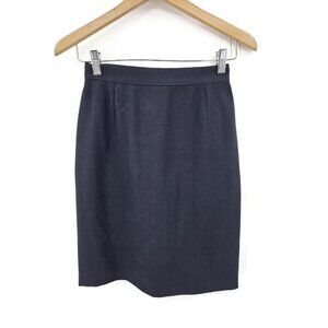 Vtg Bally Navy Blue Wool Skirt Womens 38/4 Short